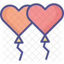 Two Heart Balloons Heart Balloon Love Icon