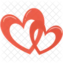 Two hearts interconnected  Icon