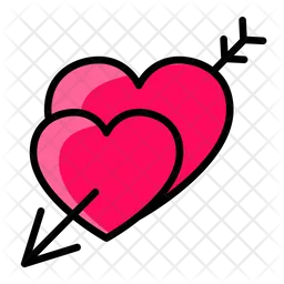 Two Hearts with Arrow  Icon