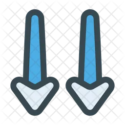 Two Lane Down Arrow  Icon