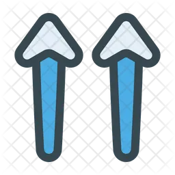 Two Lane Up Arrow  Icon