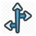 Two Lanes Road Open Left Right Arrow  Icon