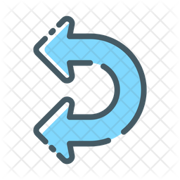 Two left arrow Icon - Download in Colored Outline Style