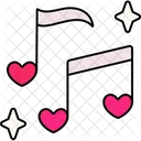 Two Music Notes Heart  Icon