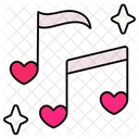 Two Music Notes Heart Love Valentine Icône