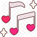 Two Music Notes Heart  Icône