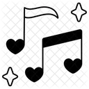 Two Music Notes Heart Love Valentine Icône
