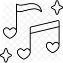 Two Music Notes Heart  Icon