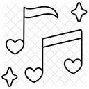 Two Music Notes Heart Love Valentine Icon