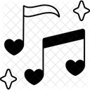 Two Music Notes Heart  Icon