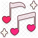 Two Music Notes Heart  Icon