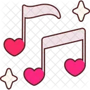 Two Music Notes Heart  Icon