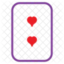 Two Of Hearts Poker Card Casino Icon