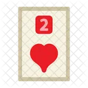 Two Of Hearts Poker Card Casino Icon