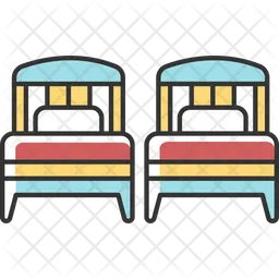 Two single beds  Icon