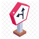 Sign Board Roadbord Two Way Direction Icon