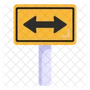 Two Way Directions Road Post Traffic Board Icon