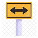 Two Way Directions Road Post Traffic Board Icon