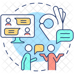 Two way process Icon - Download in Colored Outline Style