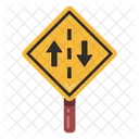 Two Way Road Road Post Traffic Board Icon