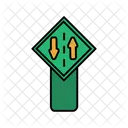 Two Way Road Board Icon