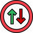 Two Way Traffic Arrow Sign Icon