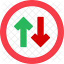 Two Way Traffic Arrow Sign Icon