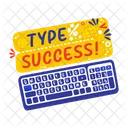 Type Success Keyboard Typing Icon