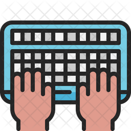Typing Icon - Download in Colored Outline Style