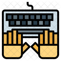 Typing Icon - Download in Colored Outline Style