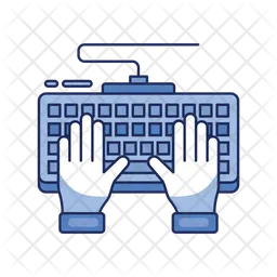 Typing Icon - Download in Colored Outline Style