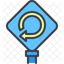 U Turn Road Sign Route Icon