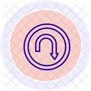 U Turn Color Circle Icon Icon