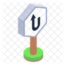 Verkehrszeichen Richtungstafel U Turn Schild Symbol