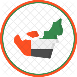 Uae Map Icon - Download in Rounded Style