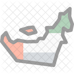 Uae Map Icon - Download in Colored Outline Style