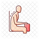 Gebeugt Sitzend Haltung Symbol