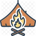 Uberleben Lagerfeuer Freudenfeuer Symbol