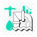 Ubernutzung Wasserressourcen Nicht Nachhaltig Symbol