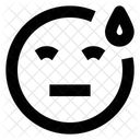Uberwaltigt Schweiss Ausdruck Gesicht Symbol