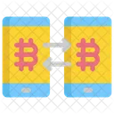 Uberweisung Bitcoin Kryptowahrung Symbol