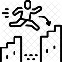 Uberwinden Herausfordern Springen Symbol