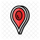 Rojo Puntero Mapa Icono