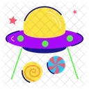 Alien Spaceship Flying Saucer Ufo Candies Icon