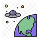 Ufo Explores Earth Earth Exploration Exploration Icon