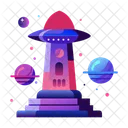 Ufo Tower Building Space Tower Icon