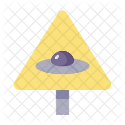 Ufo Warning Sign  Icon
