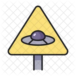 Ufo Warning Sign  Icon