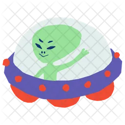 UFO with alien  Icon