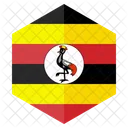 Uganda Flag Hexagon Icon